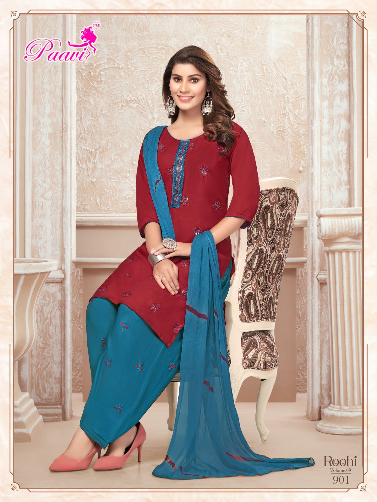 Roohi Vol 9 By Paavi Rayon Patiyala Readymade Dress Wholesale Shop In Surat